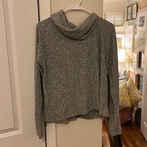 BP grey ribbed cowl/ turtleneck lightweight sweater